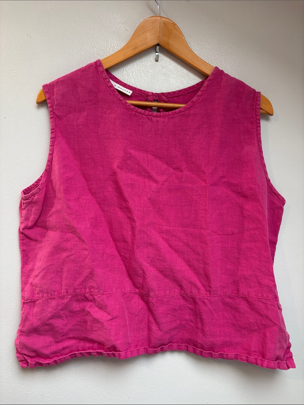 Bryn Walker Pink Boxy Linen Reversible Top, M